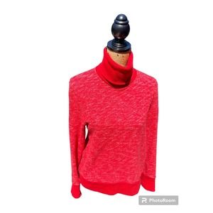 J Crew Turtleneck Sweatshirt Womens Size Medium Red Heather Long Sleeve Pullover